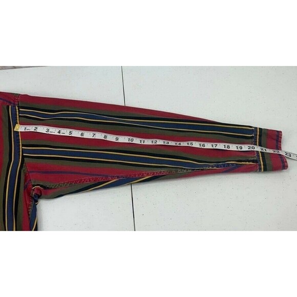 Vintage Tommy Hilfiger Red/Striped Long Sleeve Button Up Shirt Size Medium - Picture 5 of 7